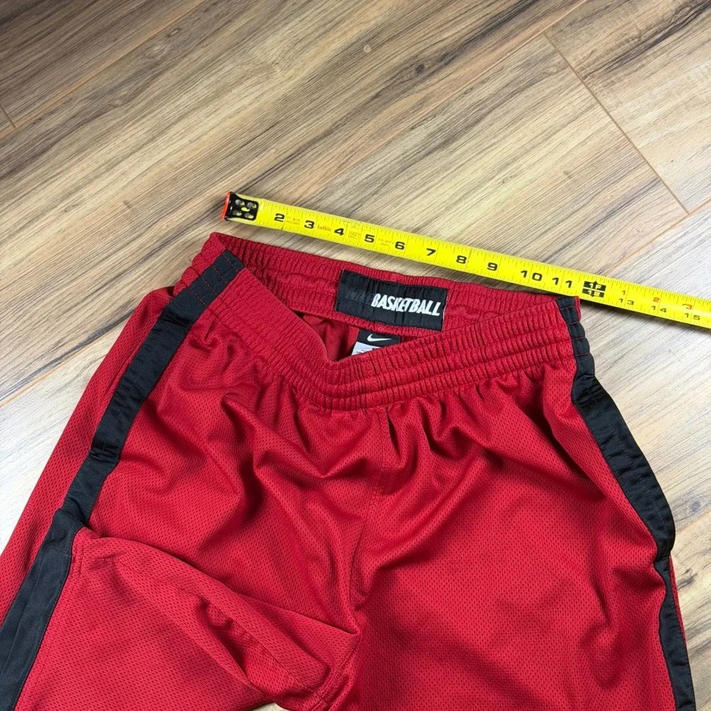 Vintage‎ Nike Basketball Mesh Shorts Mens Small Red Black Striped Y2K Baggy